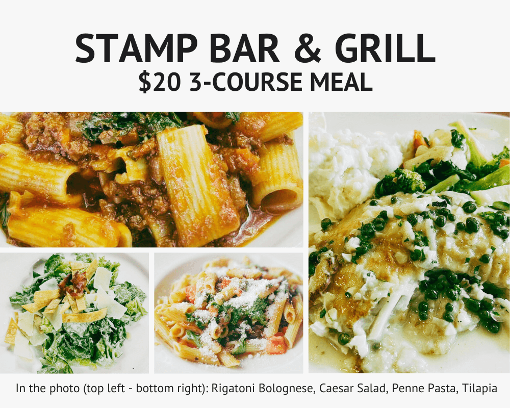 20 Dollar 3 Course Meal Stamp Bar & Grill San Carlos