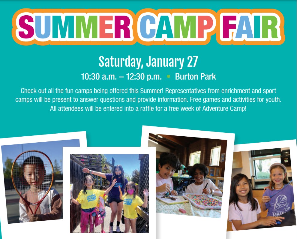 Summer Camp Fair 2024 San Carlos CA Burton Park