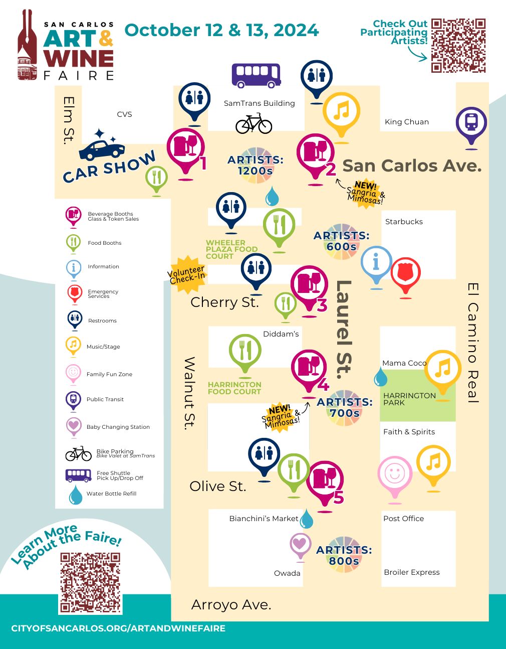 Art and Wine Faire San Carlos CA Map 2024