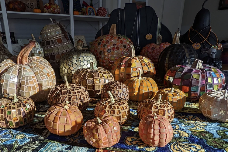 Interesting Mosaic Pumpkin Workshop at Art Bias