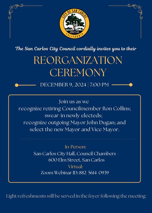 City of San Carlos Reorganization Ceremony 2024