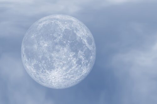 moon, darling, nature, full moon, clouds, the moon, blue sky, atmosphere
