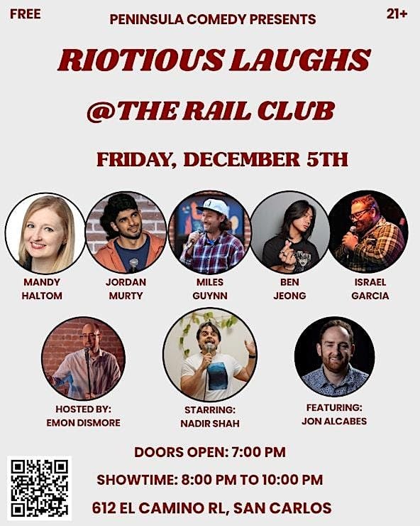 Riotous Laughs @The Rail Club: A Night of Unforgettable Comedy and Good Vibes