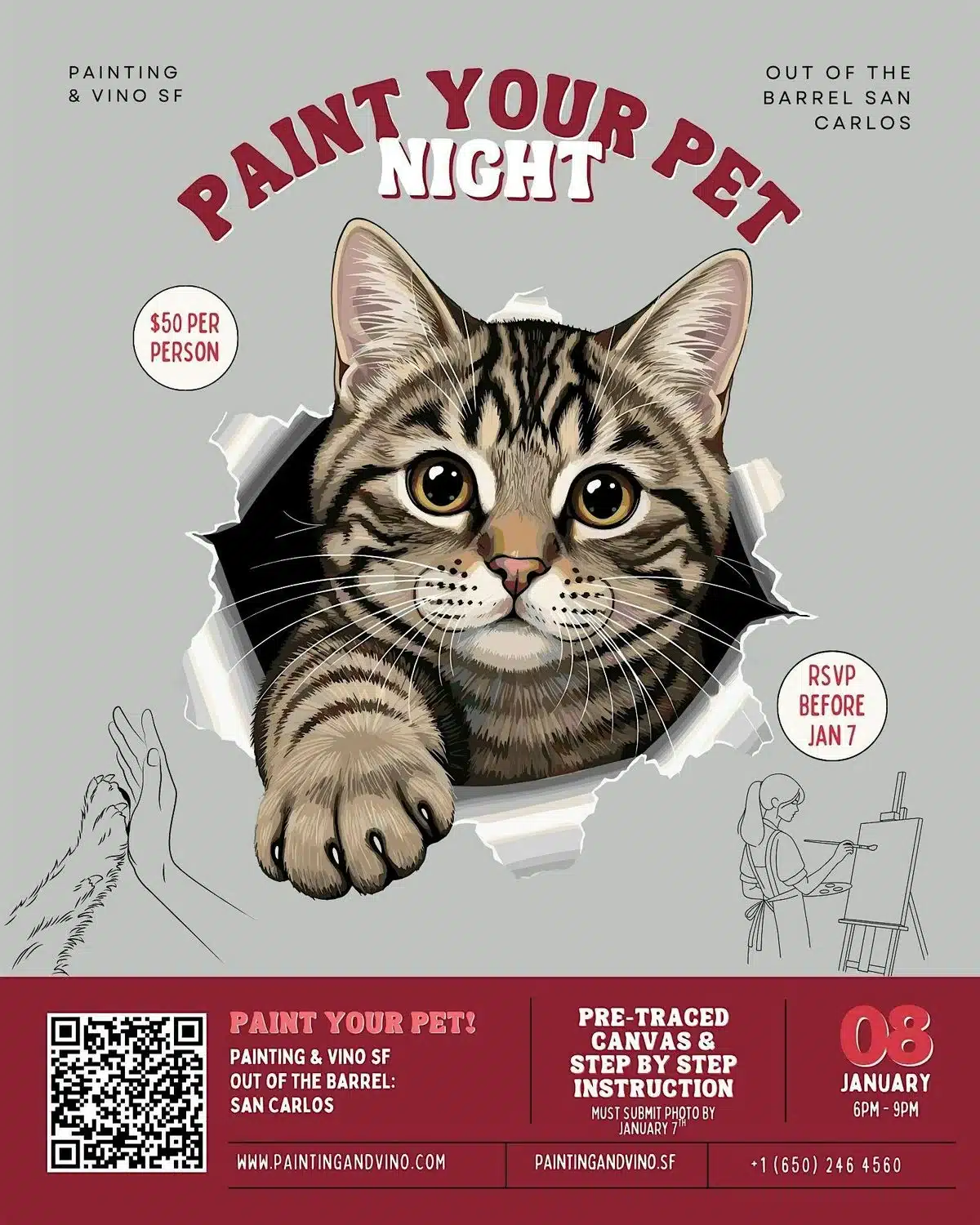 Paint Your Pet Night! A Creative Evening at Out of the Barrel: San Carlos