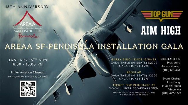 15th Anniversary AREAA San Francisco Peninsula Installation Gala: A Night to Aim High
