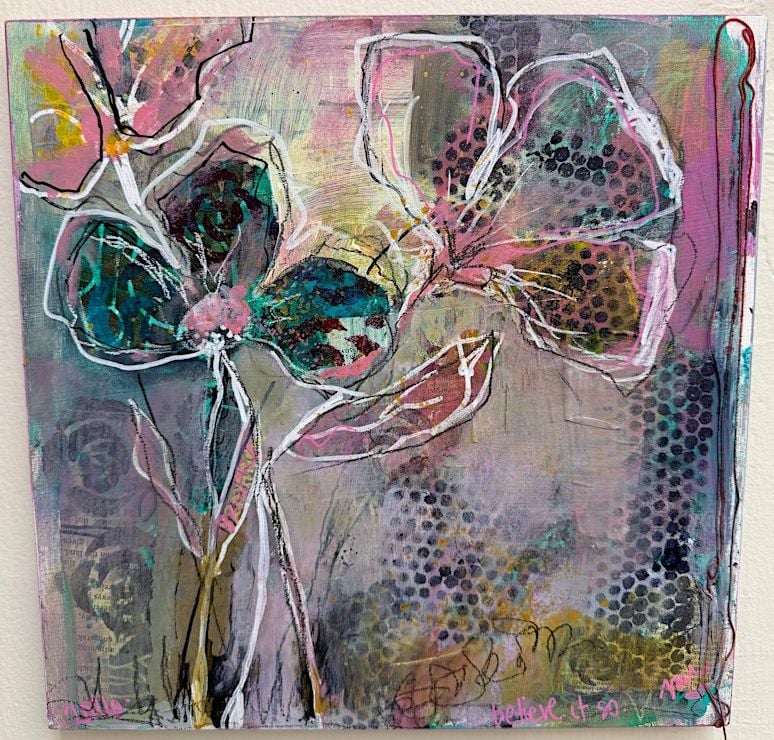 Mixed Media Funky Flowers Weekend Workshop (SAT): Create, Reflect, and Grow Through Art