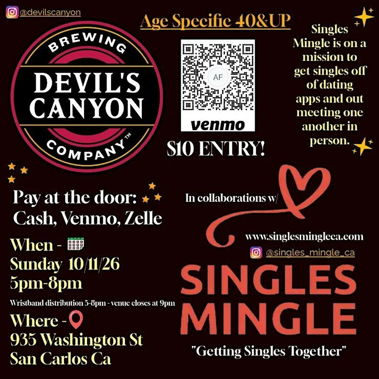 Singles Mingle 40&UP at Devil’s Canyon Brewing Company in San Carlos