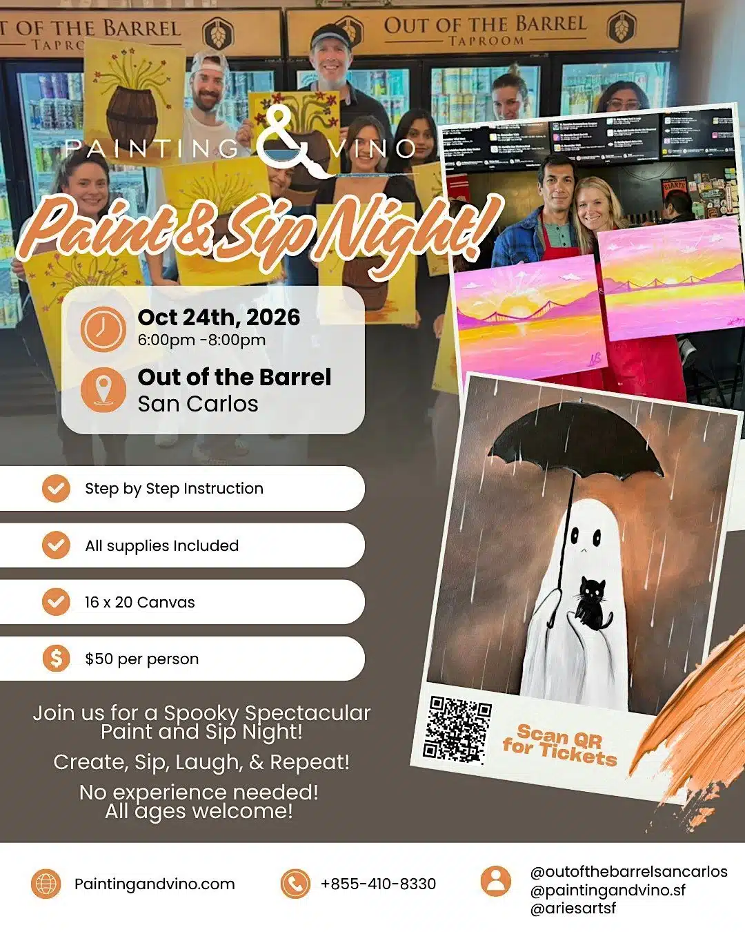 Get Spooky and Creative at the “Ghostly Friends” Paint and Sip Event in San Carlos